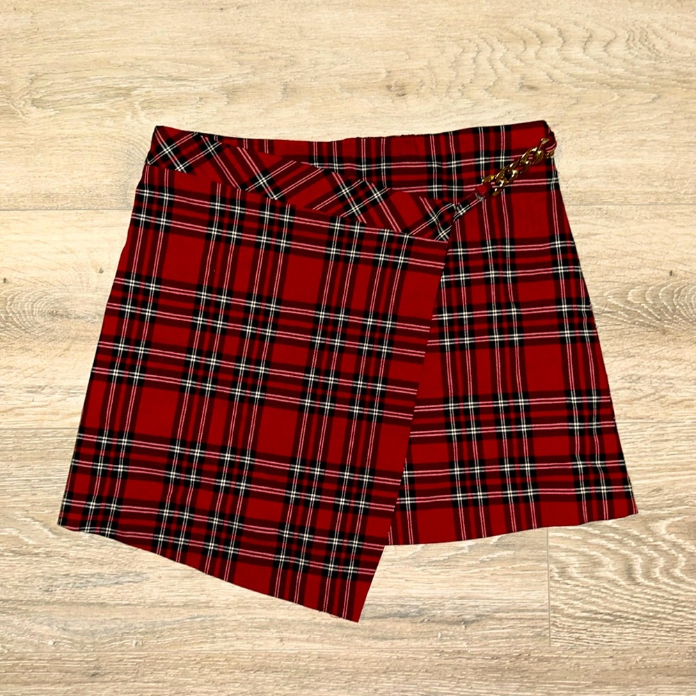 Red Flannel Mini Skirt
